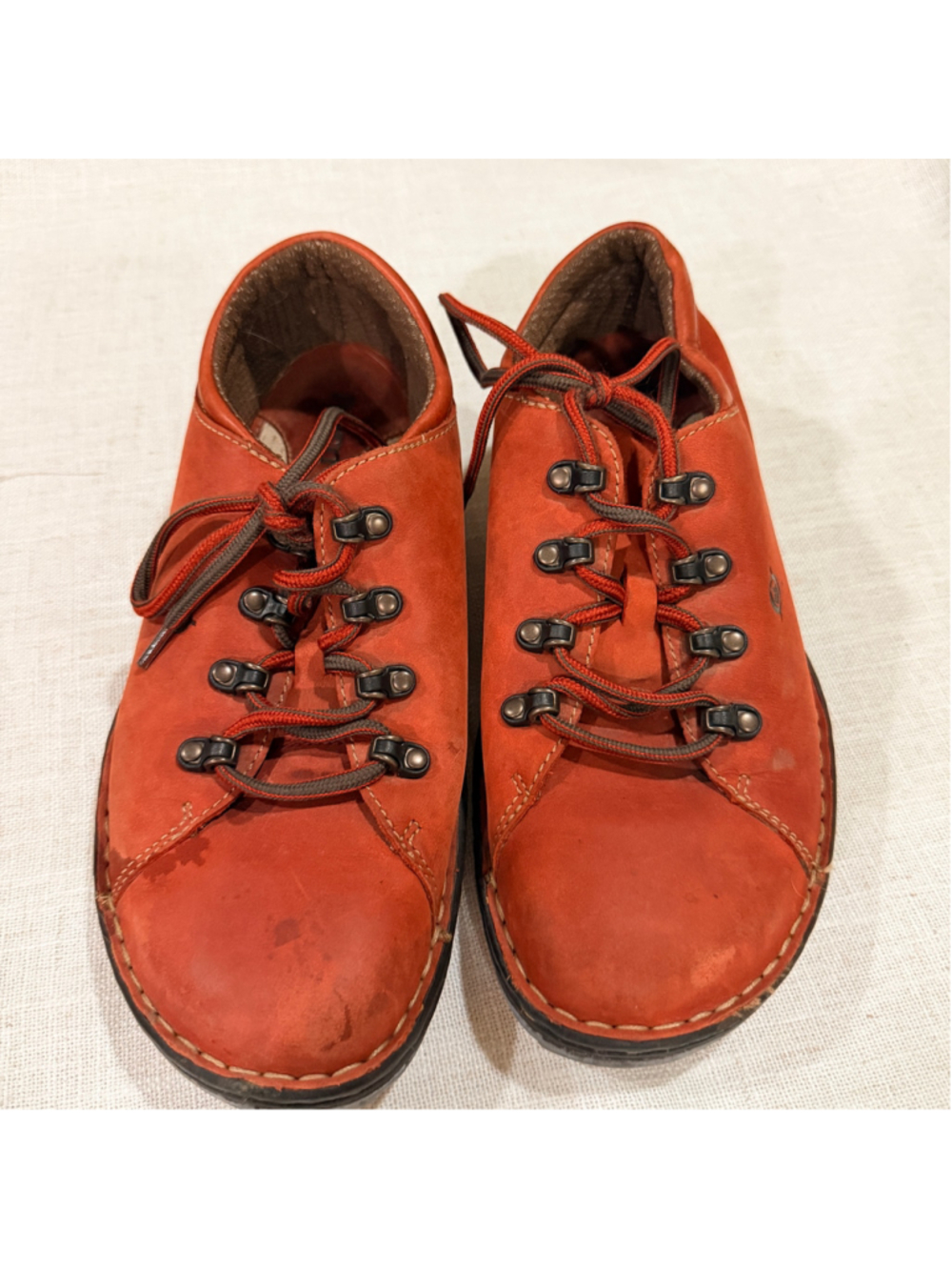 Born Women's Rust Orange Suede Leather Lace Up Comfort Shoes Size 9.5 W - AS IS